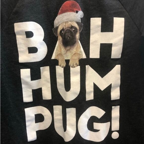 Cold Rush Christmas Sweater Womens Size XS Bah Hum Pug Holiday Festive Dog Lover - Picture 7 of 8